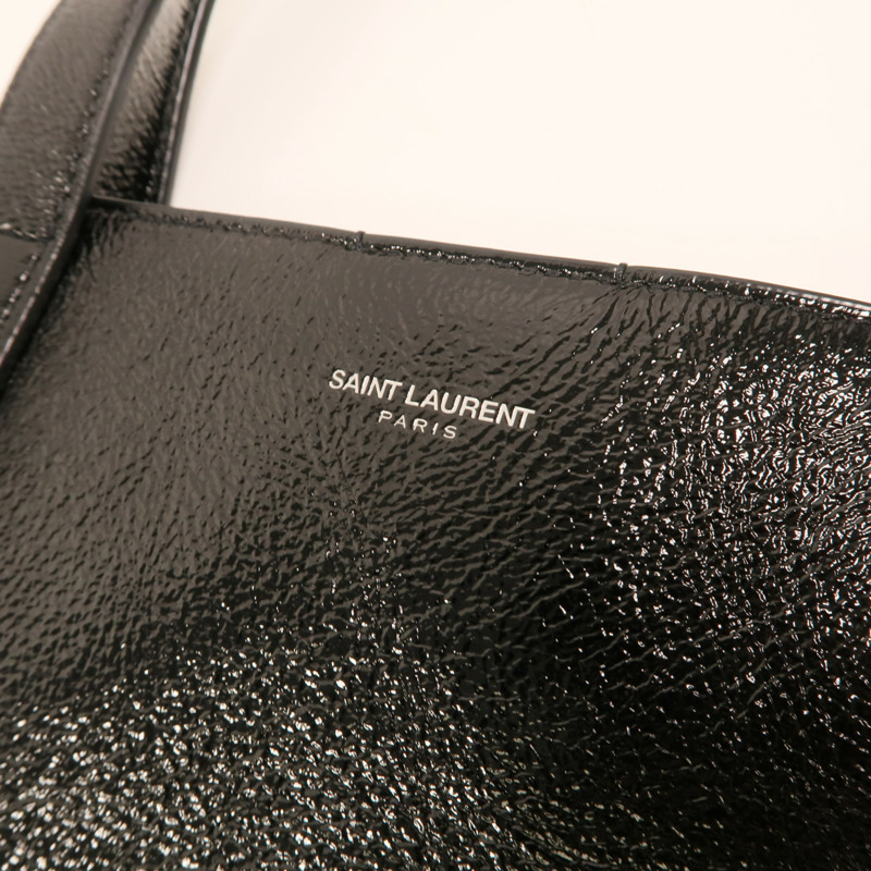 SAINT LAURENT 皮革Bold Tote銀扣肩背袋-8