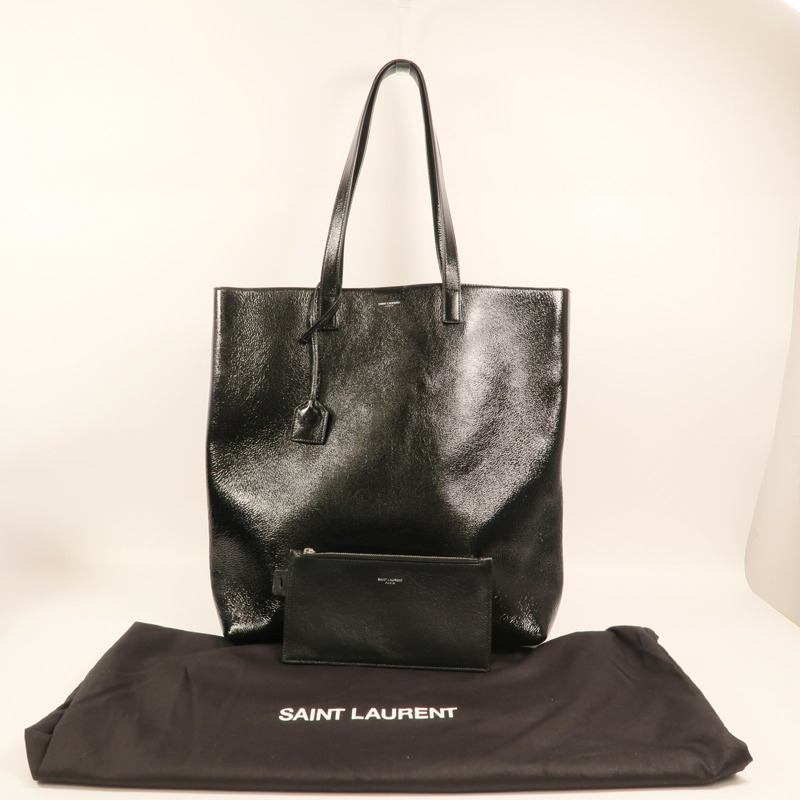 SAINT LAURENT 皮革Bold Tote銀扣肩背袋-9
