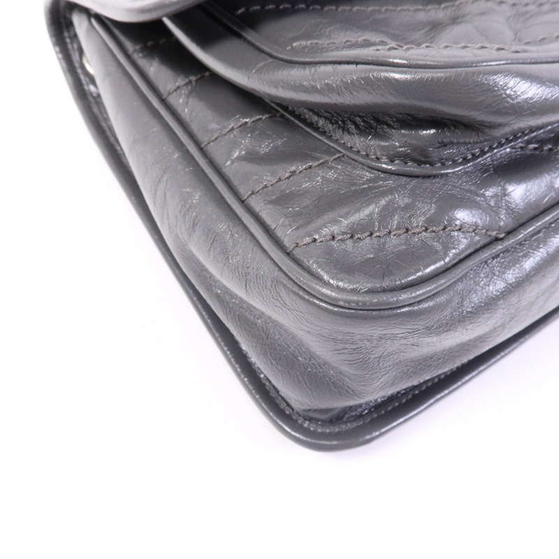 YVES SAINT LAURENT 牛皮皮革Niki銀扣鏈帶肩背袋-11