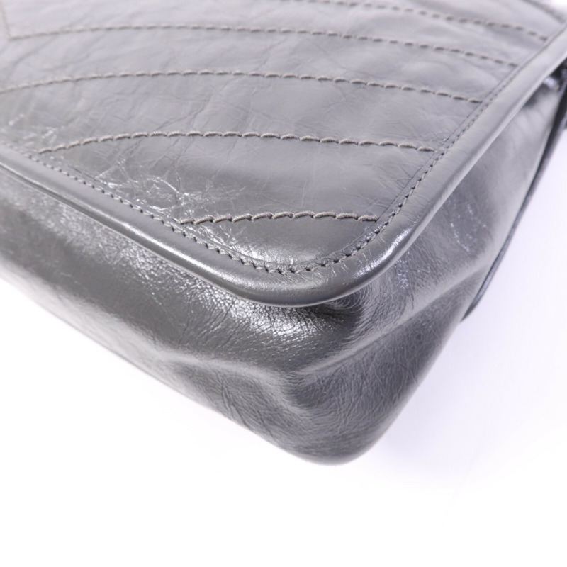 YVES SAINT LAURENT 牛皮皮革Niki銀扣鏈帶肩背袋-12