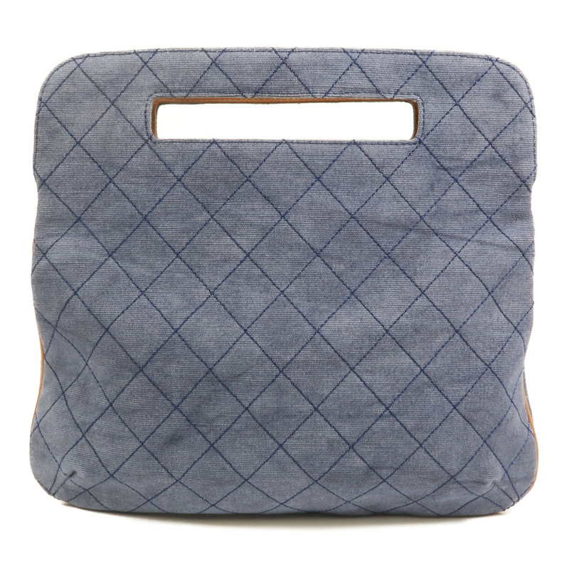 CHANEL 帆布Handbag銀扣肩背袋-1