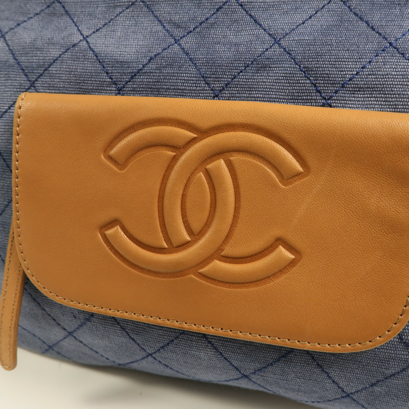 CHANEL 帆布Handbag銀扣肩背袋-7