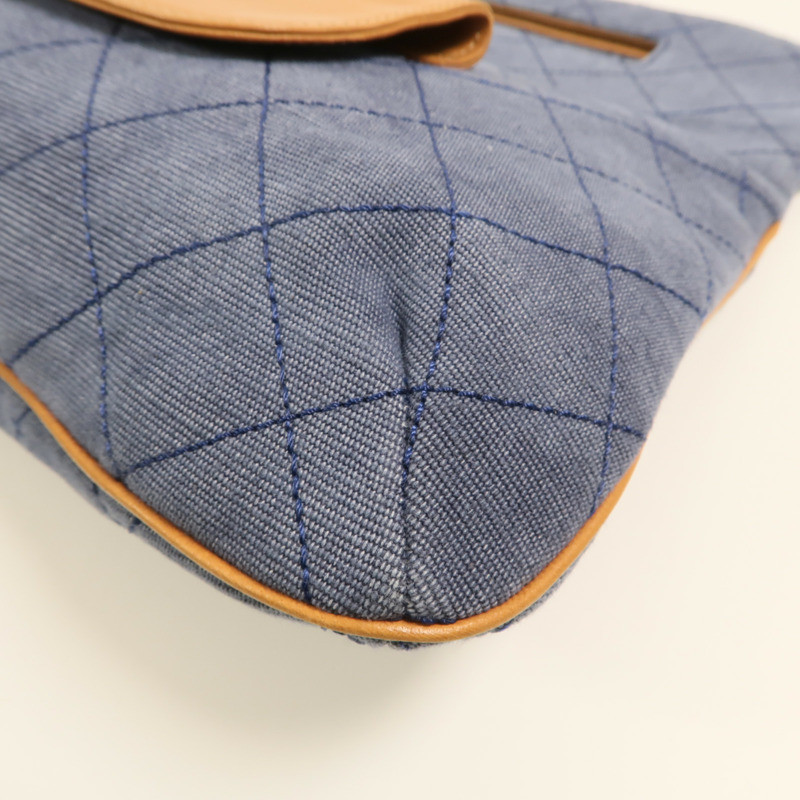 CHANEL 帆布Handbag銀扣肩背袋-11