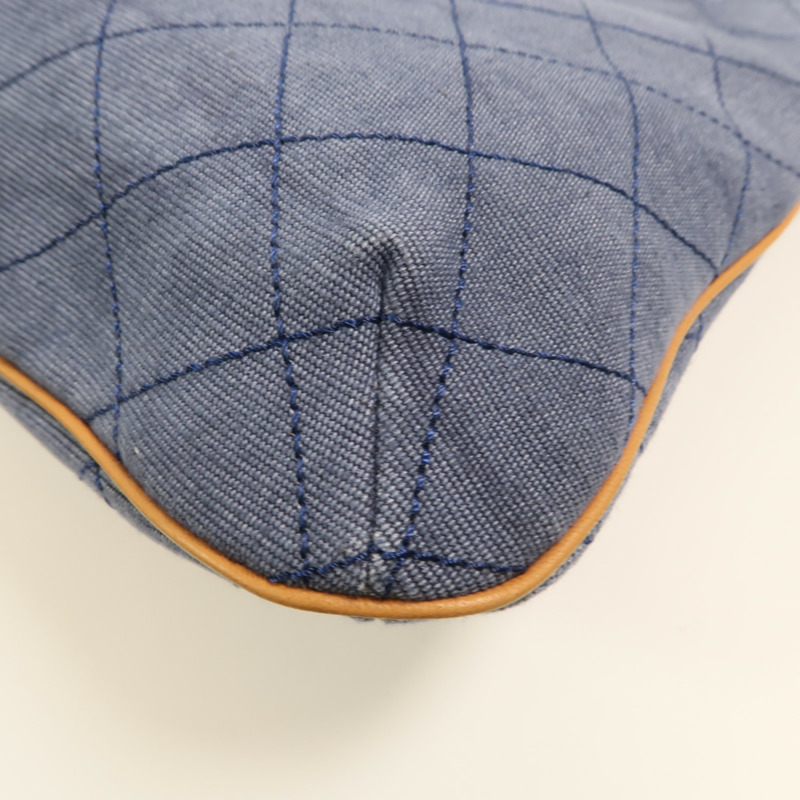 CHANEL 帆布Handbag銀扣肩背袋-13