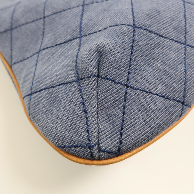 CHANEL 帆布Handbag銀扣肩背袋-14