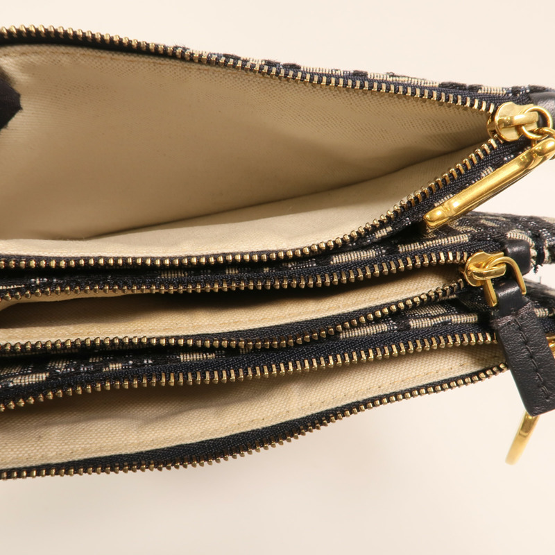 Dior 帆布Saddle Clutch金扣肩背袋-4