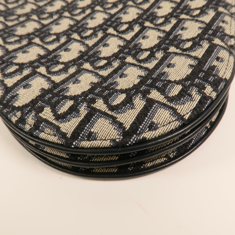 Dior 帆布Saddle Clutch金扣肩背袋-12