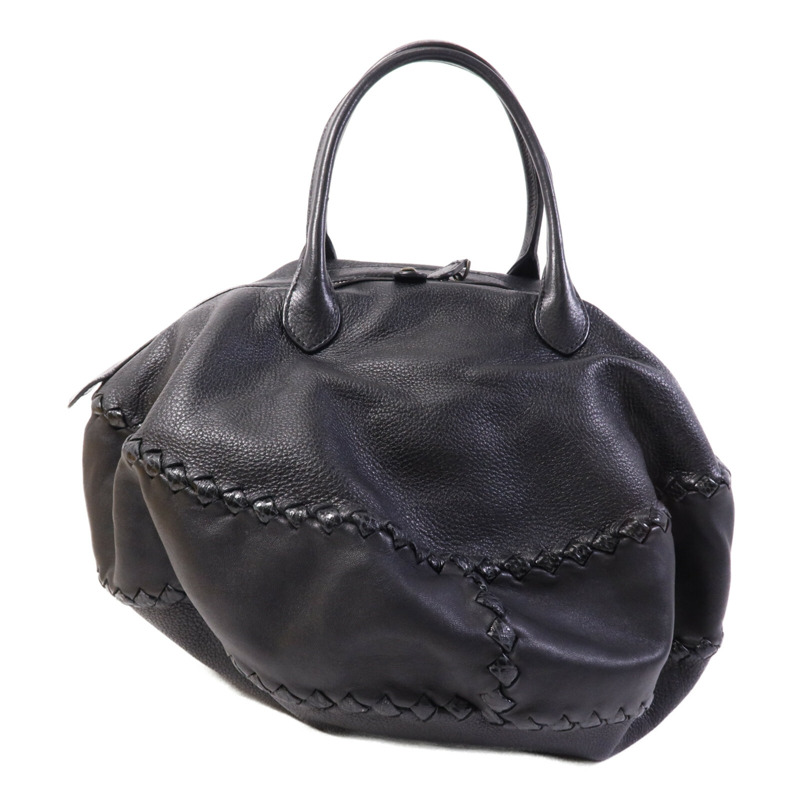 BOTTEGA VENETA 牛皮皮革Cushion Bag銀扣手挽袋-2