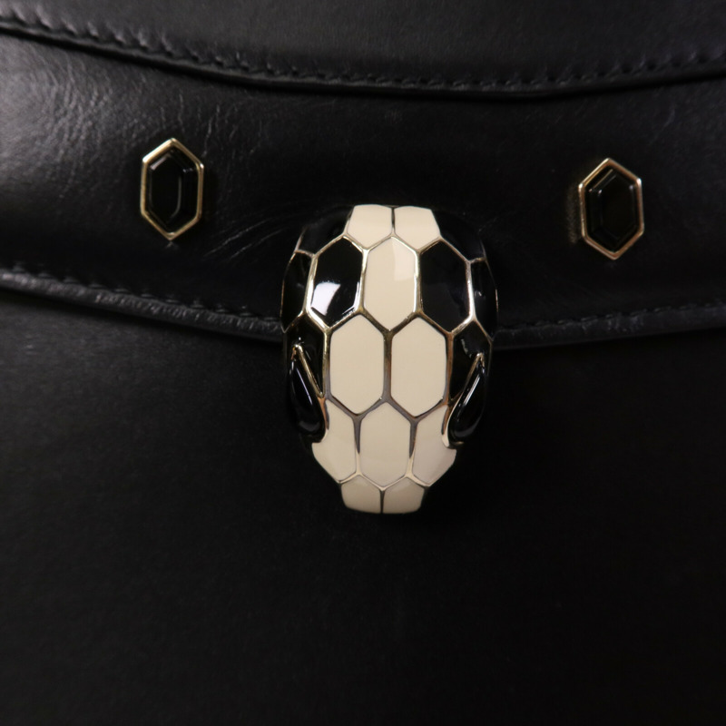 BVLGARI 牛皮皮革Serpenti Forever金扣鏈帶肩背袋-6