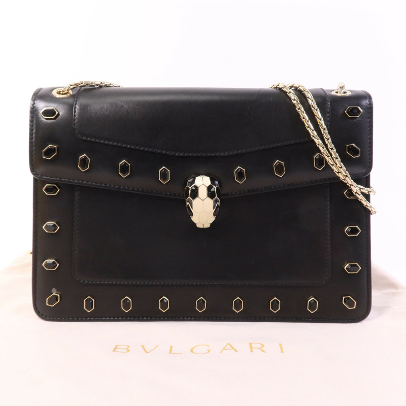 BVLGARI 牛皮皮革Serpenti Forever金扣鏈帶肩背袋-10