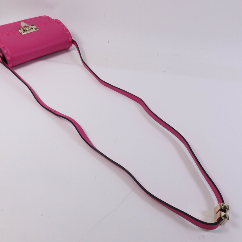 Valentino 牛皮皮革Rockstud 23金扣肩背袋-8