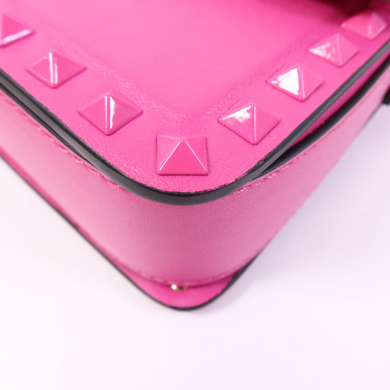 Valentino 牛皮皮革Rockstud 23金扣肩背袋-10