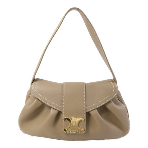 CELINE 皮革Polly Medium金扣肩背袋