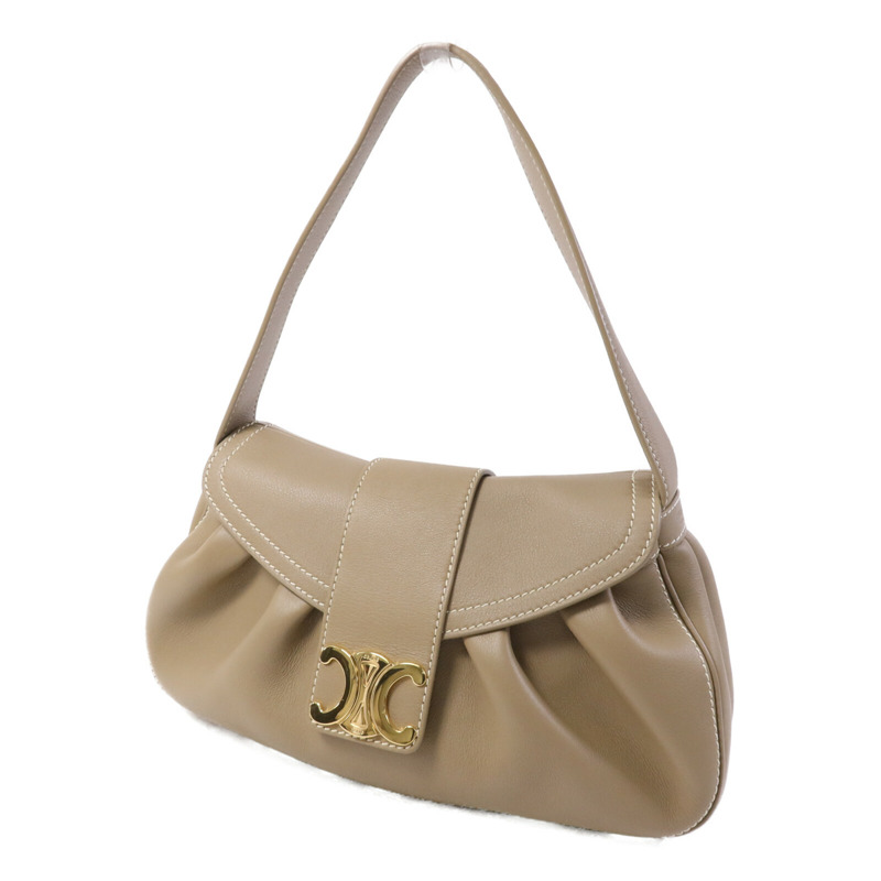 CELINE 皮革Polly Medium金扣肩背袋-2