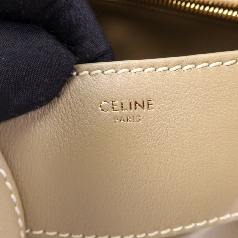 CELINE 皮革Polly Medium金扣肩背袋-5