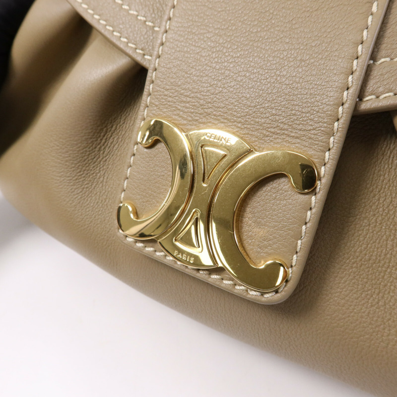 CELINE 皮革Polly Medium金扣肩背袋-6