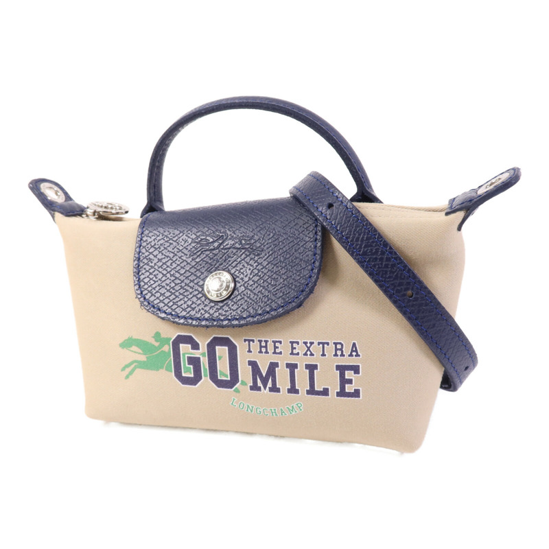 Longchamp 帆布Le Pliage Xtra XS Pouch銀扣手挽肩背兩用袋-2
