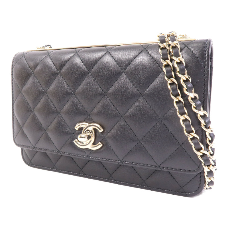 CHANEL 羊皮皮革Trendy CC Wallet On Chain金扣鏈帶肩背袋-2