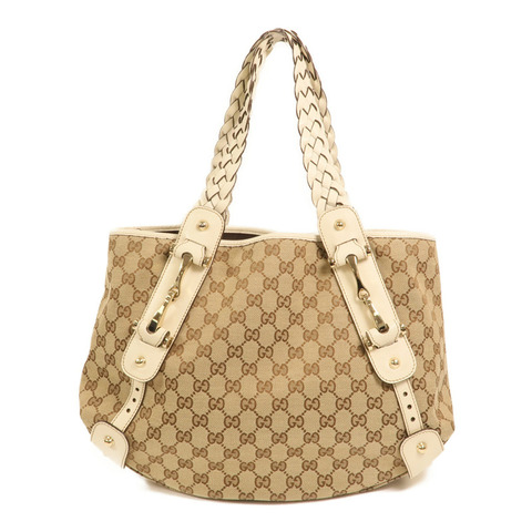 GUCCI 帆布Shoulder Bag金扣肩背袋