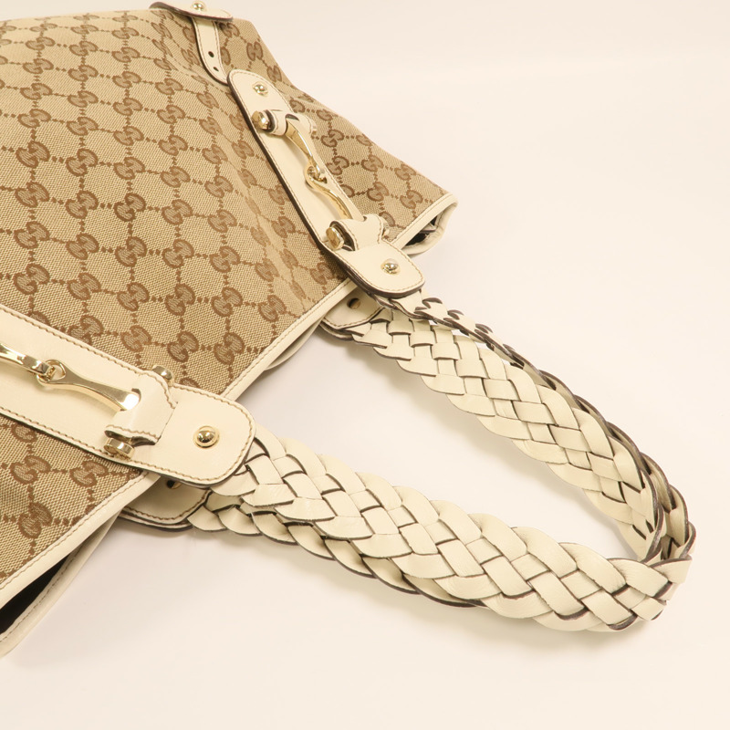 GUCCI 帆布Shoulder Bag金扣肩背袋-7