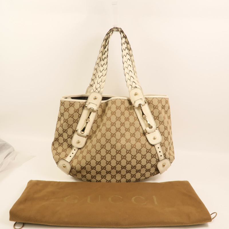 GUCCI 帆布Shoulder Bag金扣肩背袋-8