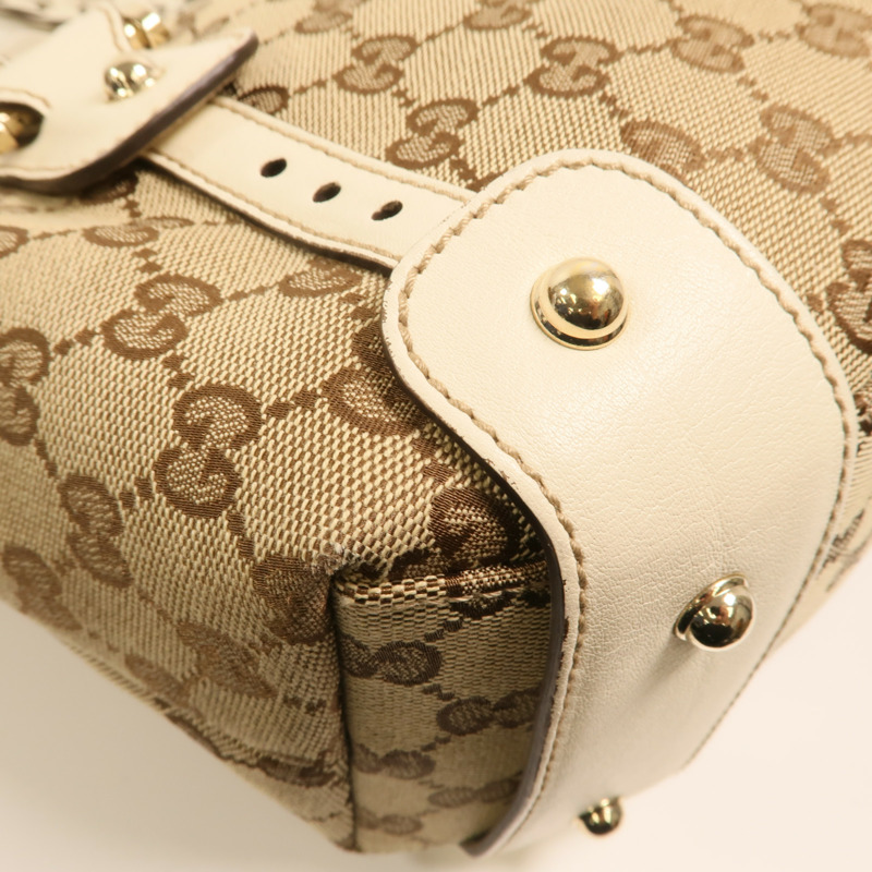 GUCCI 帆布Shoulder Bag金扣肩背袋-14