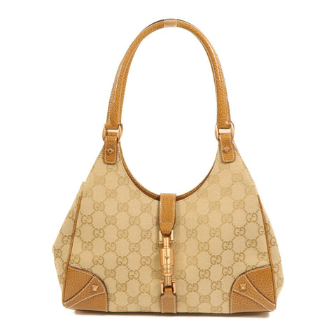 GUCCI 帆布Jackie Bardot金扣肩背袋