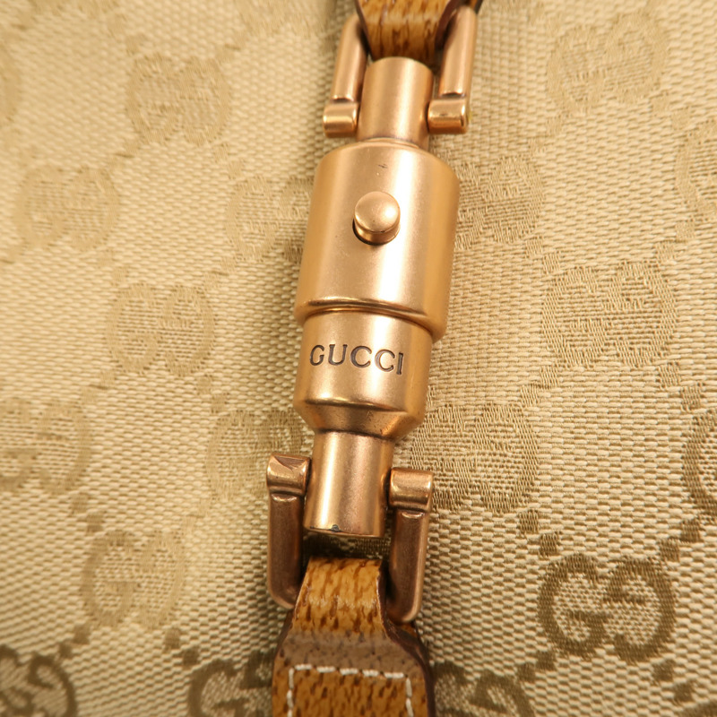 GUCCI 帆布Jackie Bardot金扣肩背袋-8