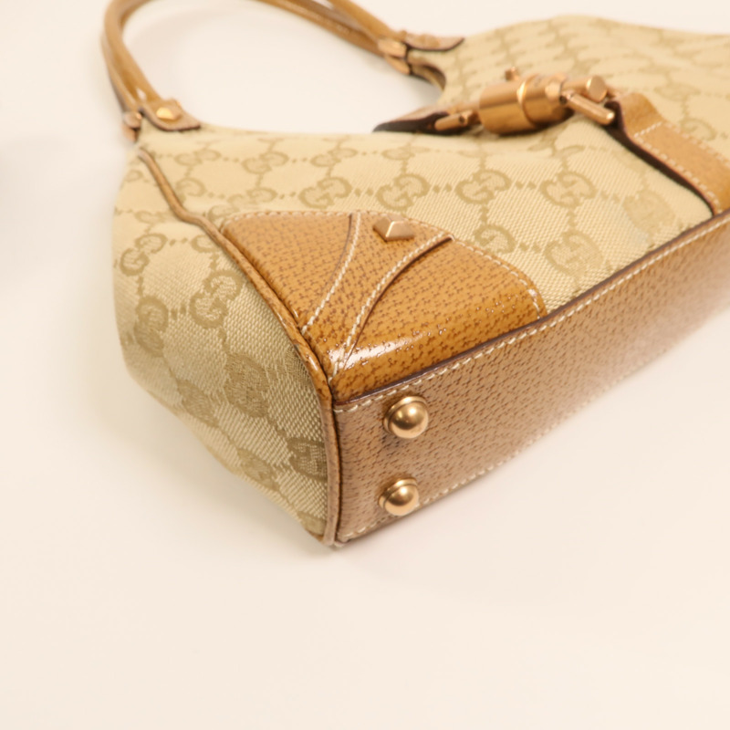 GUCCI 帆布Jackie Bardot金扣肩背袋-11