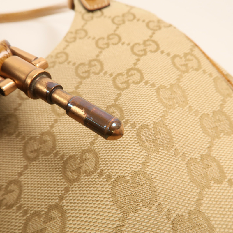 GUCCI 帆布Jackie Bardot金扣肩背袋-14
