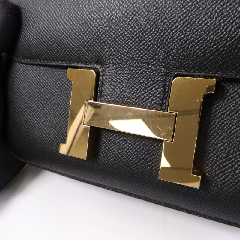 HERMES Epsom皮革Constance 24金扣手挽肩背兩用袋-6