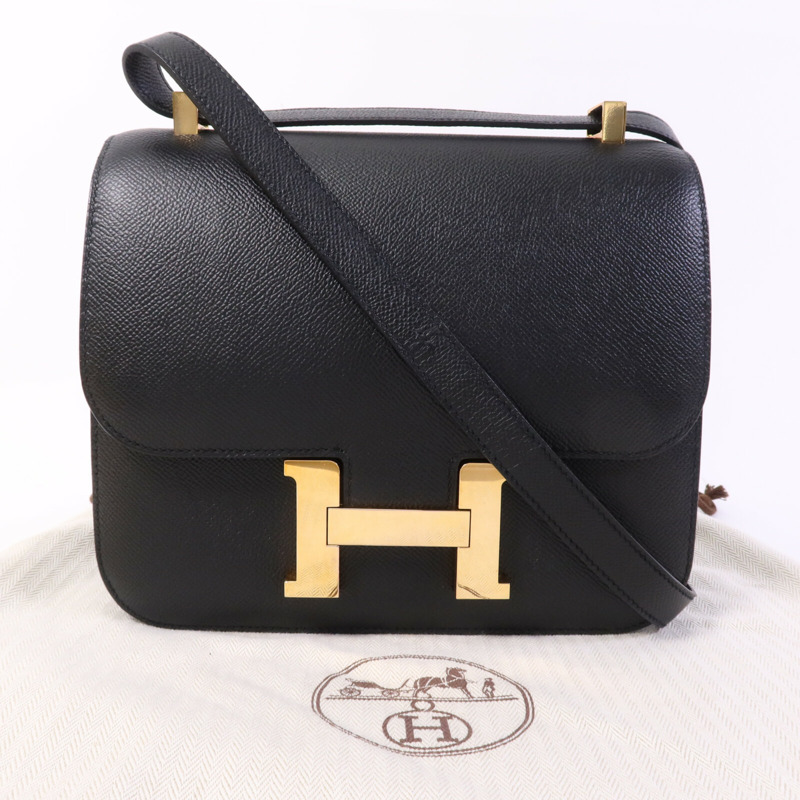 HERMES Epsom皮革Constance 24金扣手挽肩背兩用袋-9