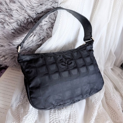 香奈兒 黑色 CHANEL經典Travel Line旅行系列 腋下包 手袋 單肩包