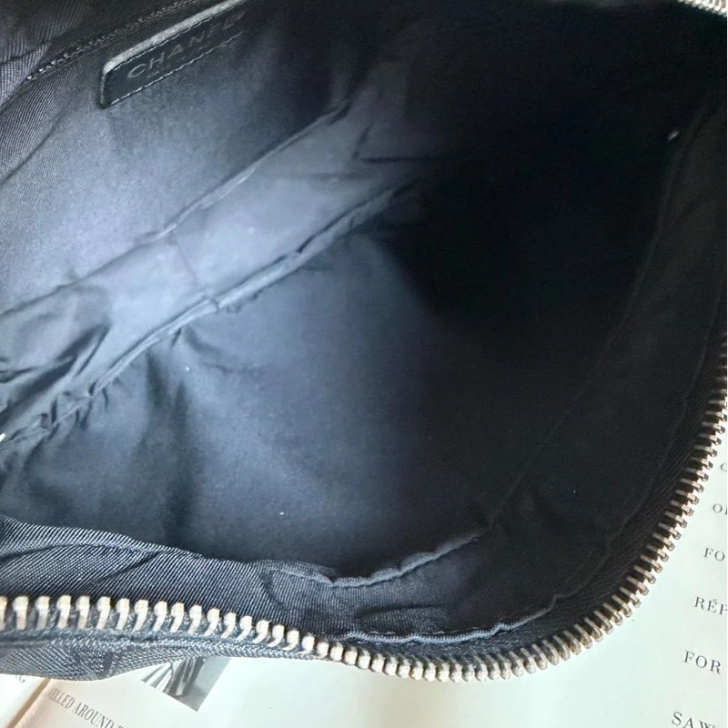 香奈兒 黑色 CHANEL經典Travel Line旅行系列 腋下包 手袋 單肩包-15