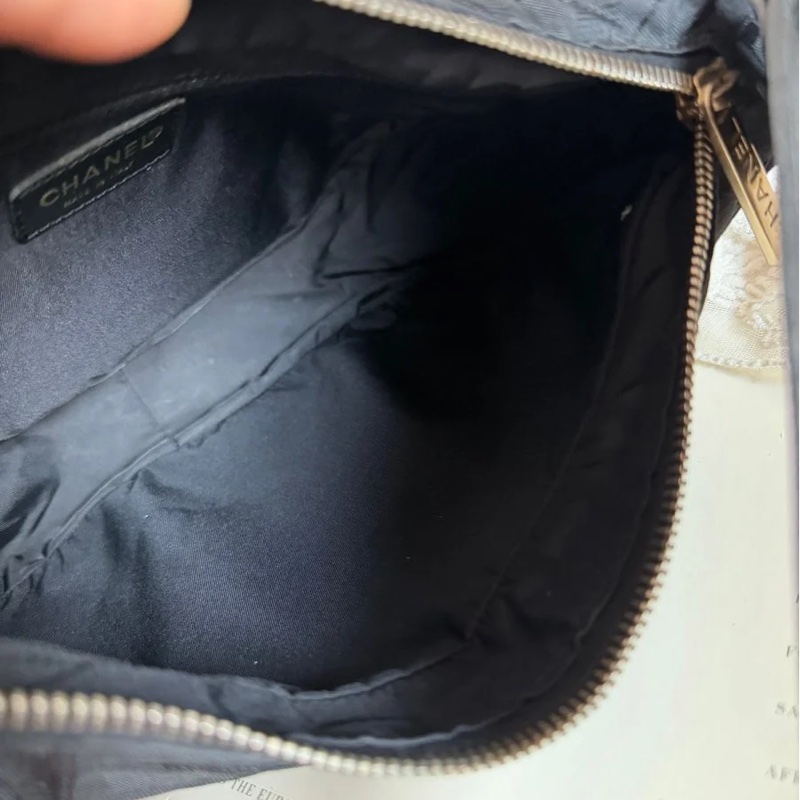 香奈兒 黑色 CHANEL經典Travel Line旅行系列 腋下包 手袋 單肩包-17