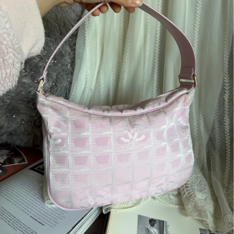 香奈兒 粉紅色CHANEL經典 New Travel Line新旅行系列 腋下包 手袋側孭背單肩包-0