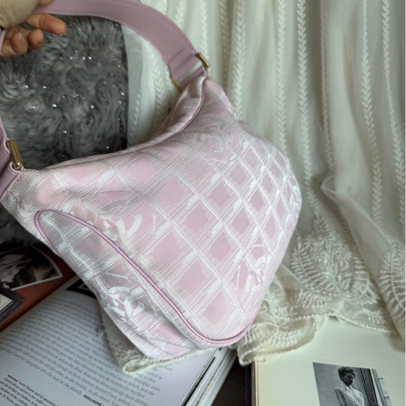 香奈兒 粉紅色CHANEL經典 New Travel Line新旅行系列 腋下包 手袋側孭背單肩包-3