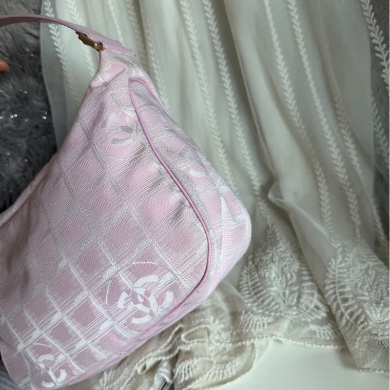 香奈兒 粉紅色CHANEL經典 New Travel Line新旅行系列 腋下包 手袋側孭背單肩包-4