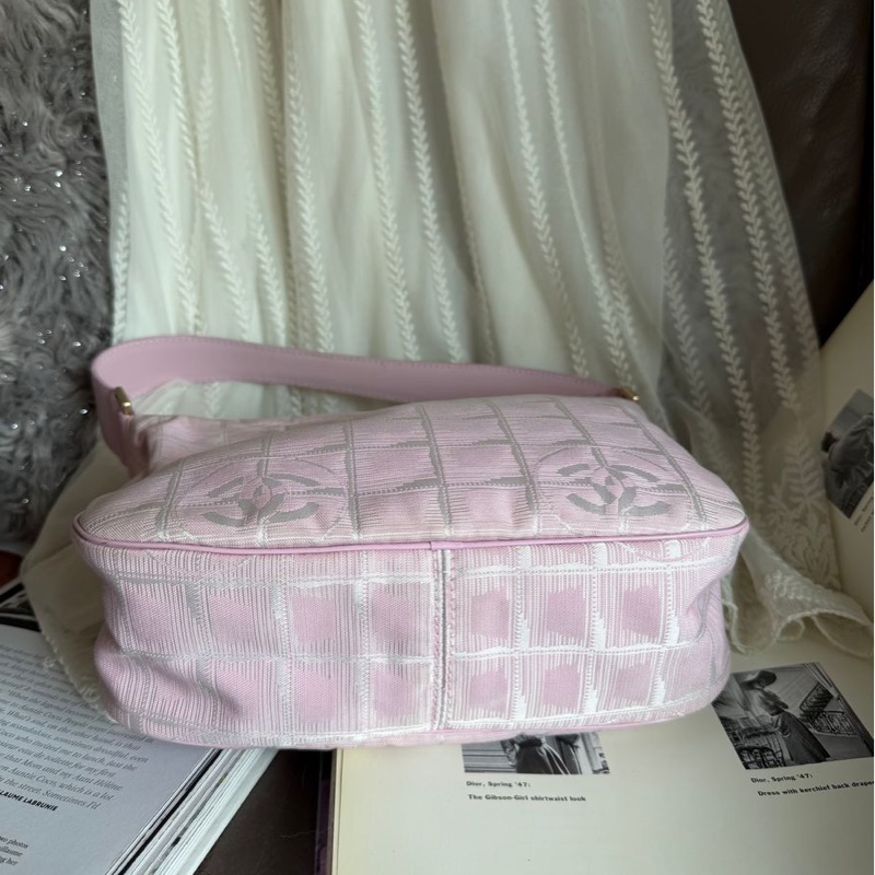 香奈兒 粉紅色CHANEL經典 New Travel Line新旅行系列 腋下包 手袋側孭背單肩包-6