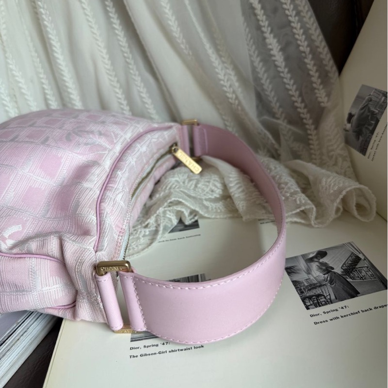 香奈兒 粉紅色CHANEL經典 New Travel Line新旅行系列 腋下包 手袋側孭背單肩包-8