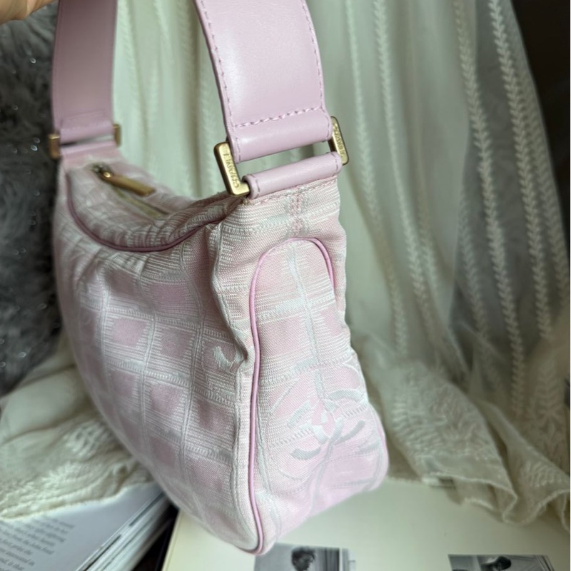 香奈兒 粉紅色CHANEL經典 New Travel Line新旅行系列 腋下包 手袋側孭背單肩包-13