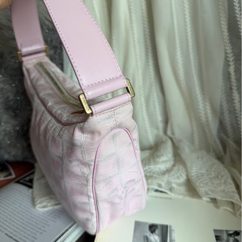 香奈兒 粉紅色CHANEL經典 New Travel Line新旅行系列 腋下包 手袋側孭背單肩包-14