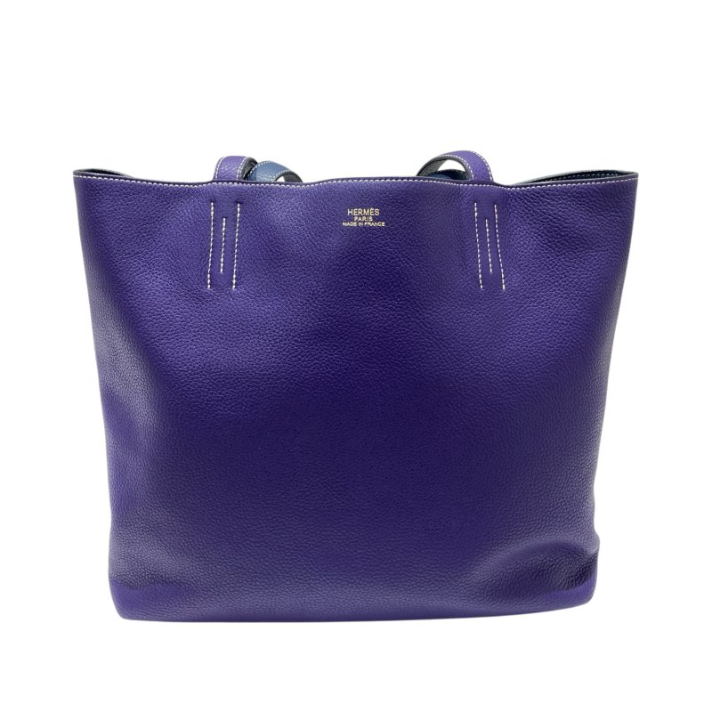 HERMES 愛馬仕 DOUBLE SENS 36 TOTE BAG 肩背包 牛皮 紫/藍-1