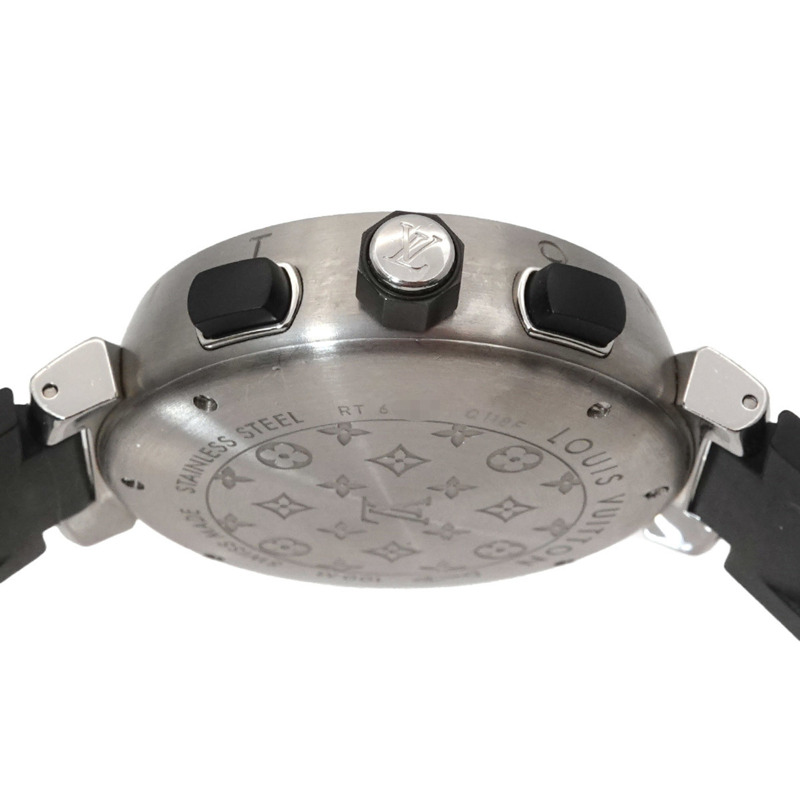路易威登 Tambour 黑色 Q118F 男士石英類比數位腕錶-4
