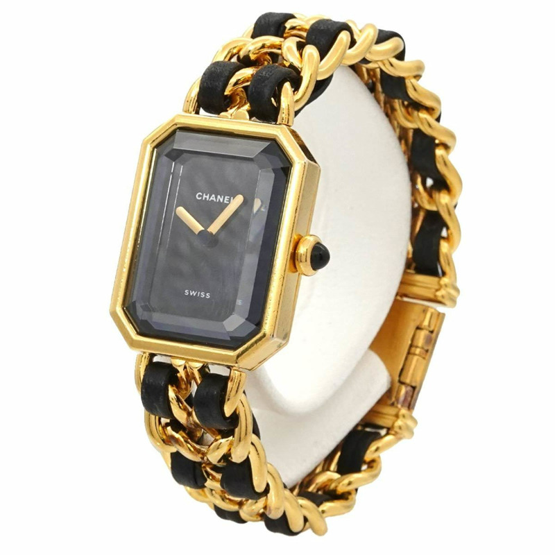 香奈兒 Premiere S 碼 H0001 女士腕錶 黑色金石英錶-0