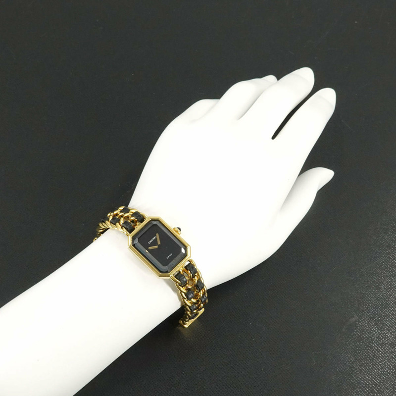 香奈兒 Premiere S 碼 H0001 女士腕錶 黑色金石英錶-1