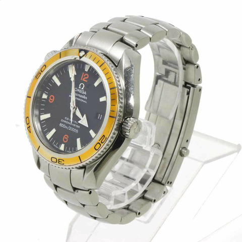 歐米茄海馬系列海洋宇宙同軸天文台認證腕錶 2209 50 男士腕錶，日期顯示，黑色錶盤，自動上鍊機芯