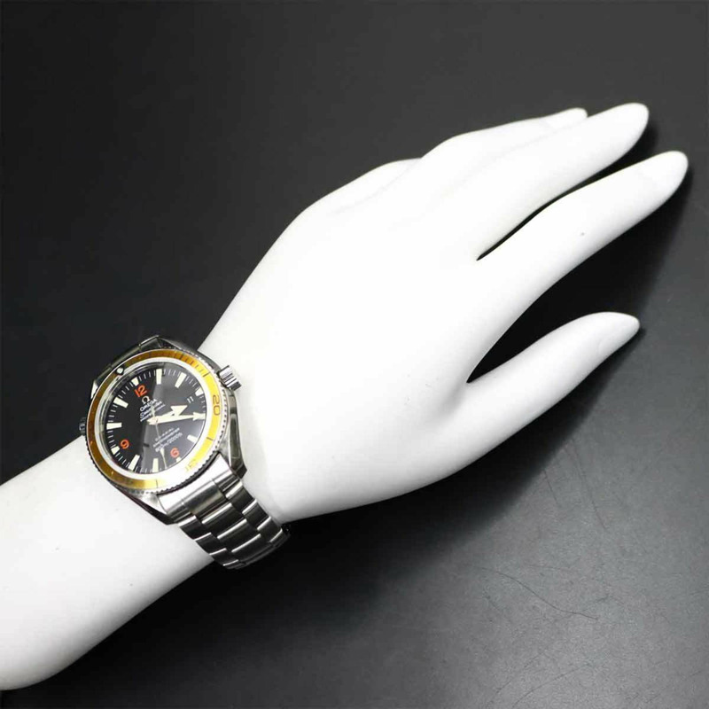 歐米茄海馬系列海洋宇宙同軸天文台認證腕錶 2209 50 男士腕錶,日期顯示,黑色錶盤,自動上鍊機芯-1