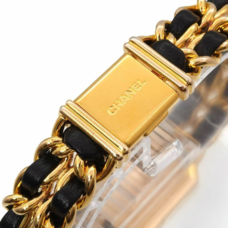 香奈兒 Premiere 大號 H0001 女士腕錶 黑色金石英錶-4