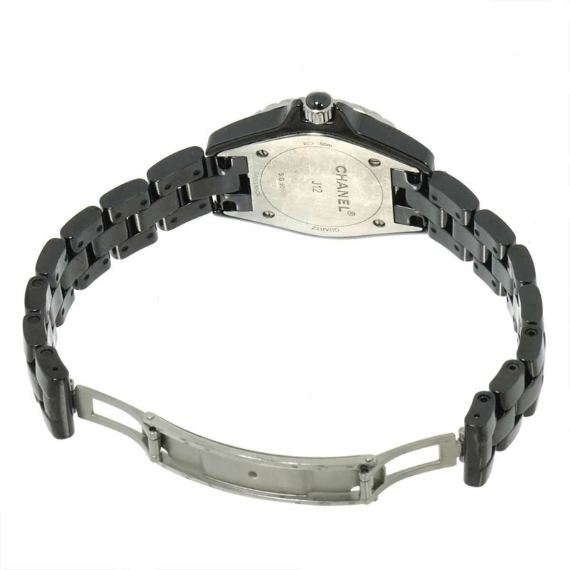 香奈兒 J12 29毫米 H2569 女士腕錶,8顆鑽石,黑色陶瓷石英錶-2